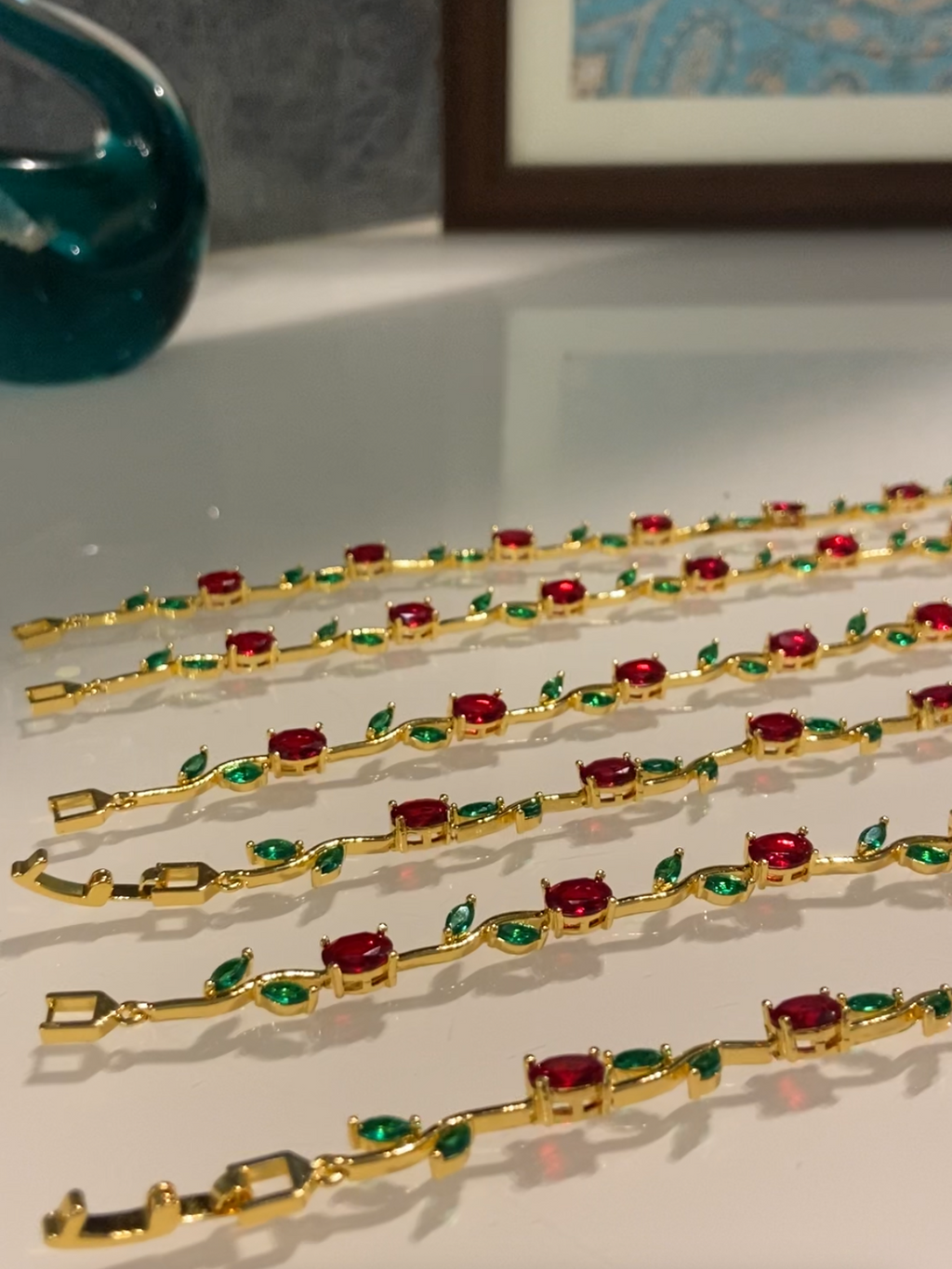 Anti tarnish tulip bracelet (red)