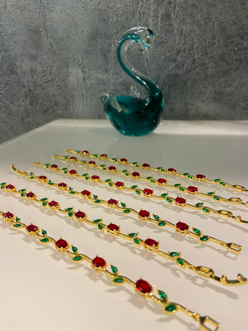Anti tarnish tulip bracelet (red)