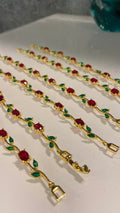 Anti tarnish tulip bracelet (red)