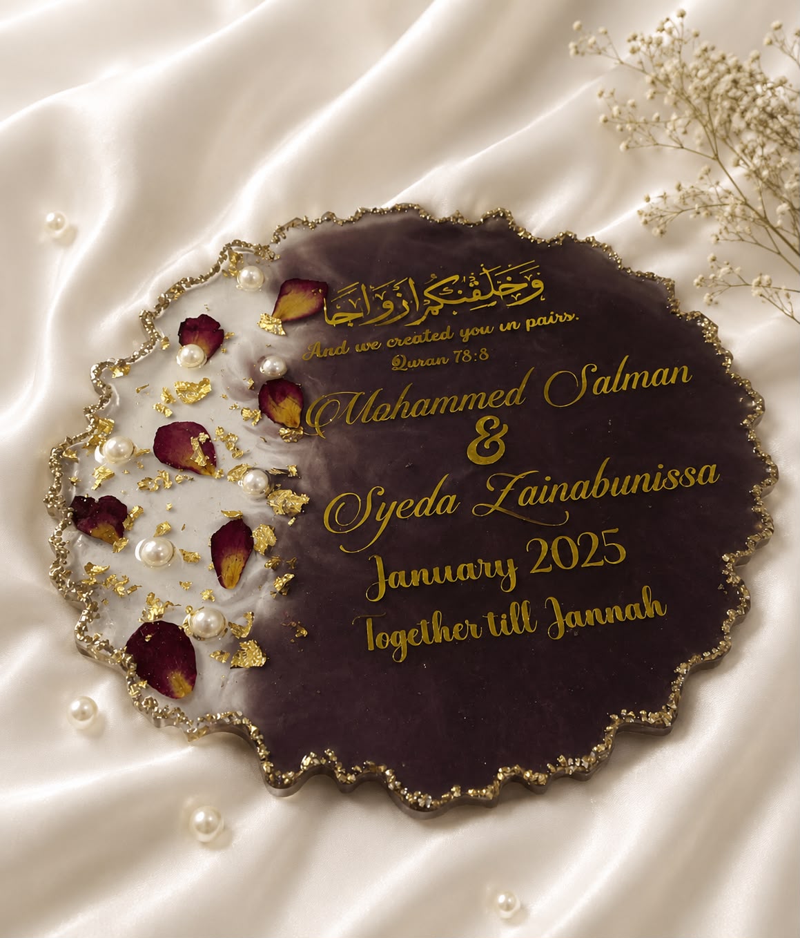 Personalised Resin Nameplate - 8 Inch [Rose Preservation]