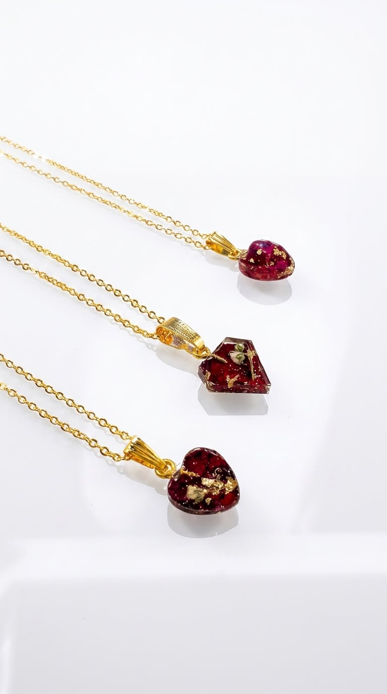 Mini Flower Preservation Resin Pendant