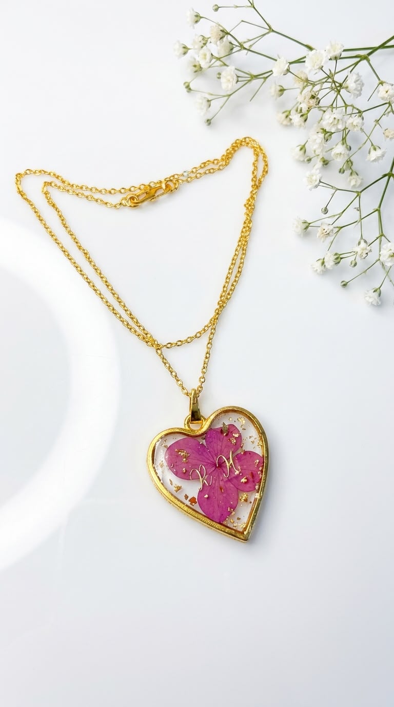 Personalized Floral Pendant