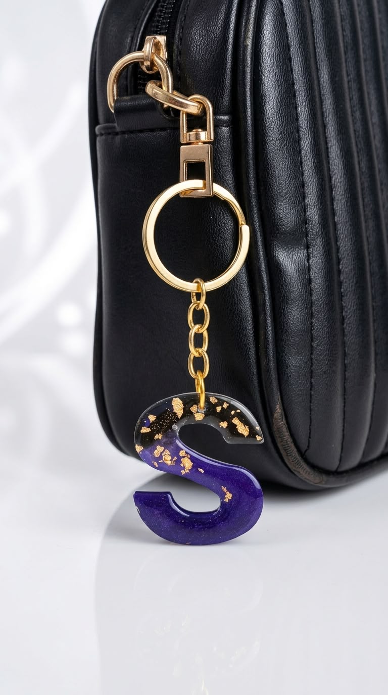 Resin Alphabet Keychain