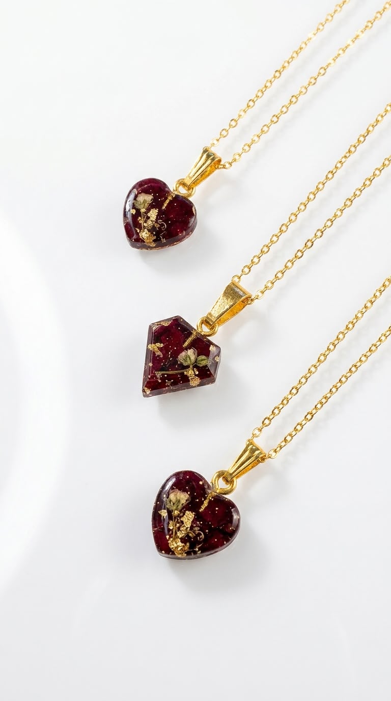 Mini Flower Preservation Resin Pendant