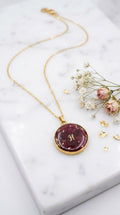 Personalized Flower Preservation Initial Pendant