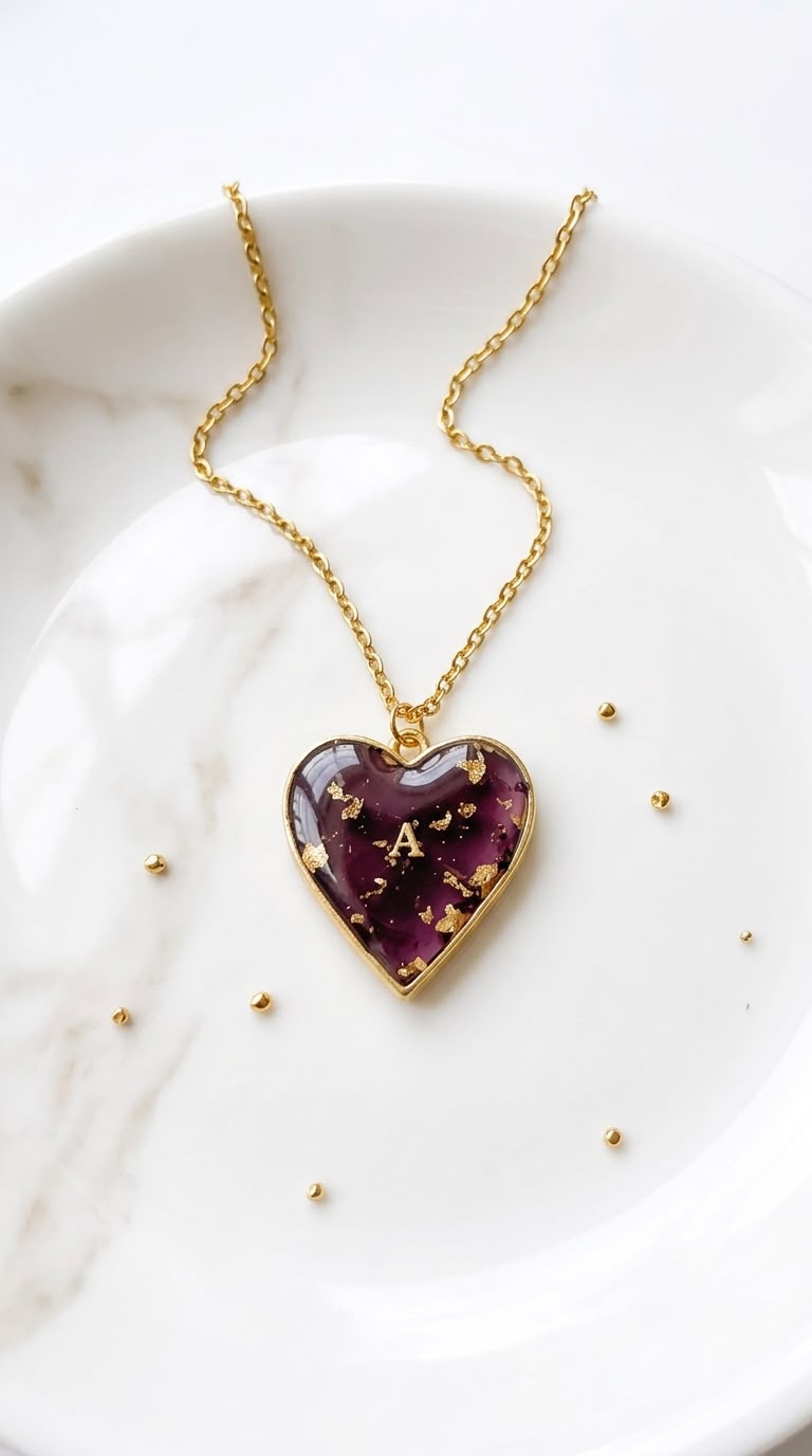 Personalized Flower Preservation Initial Pendant