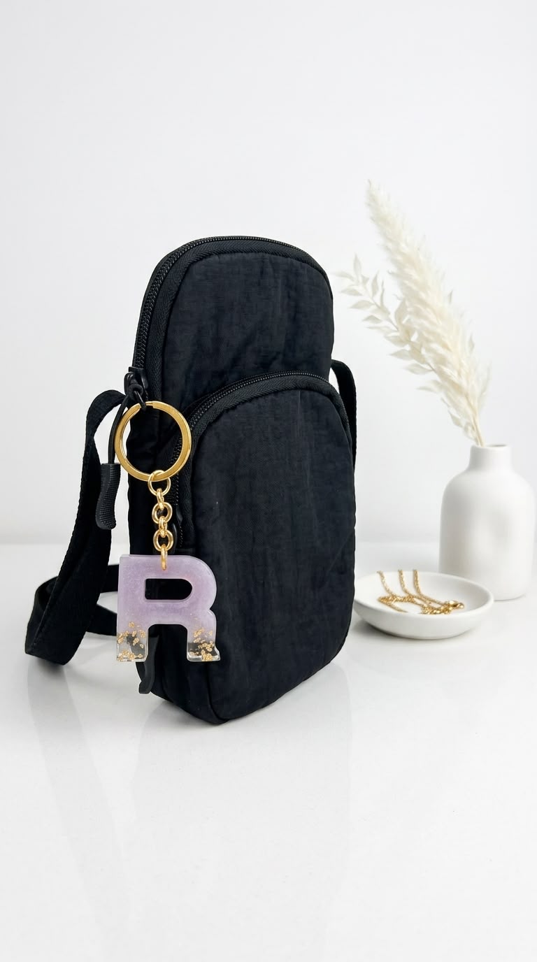 Resin Alphabet Keychain