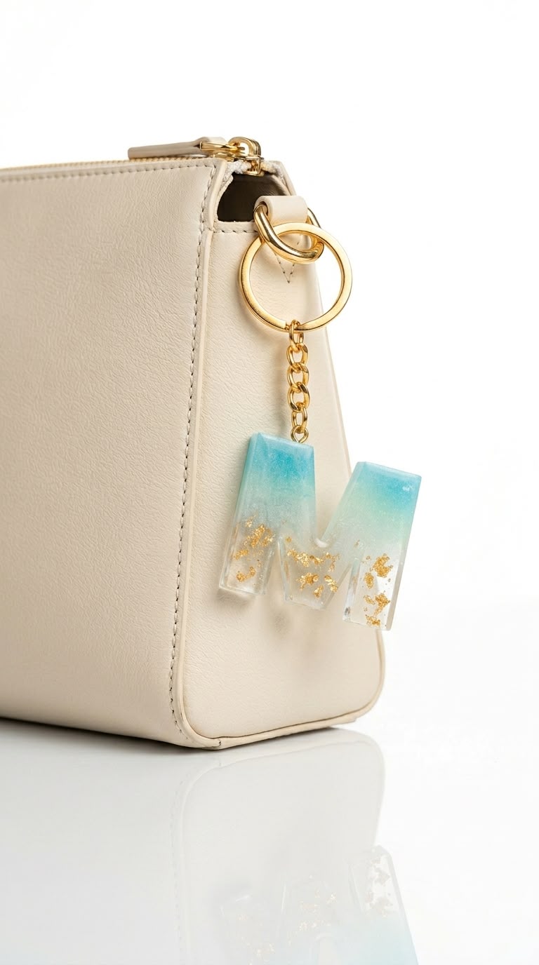 Resin Alphabet Keychain
