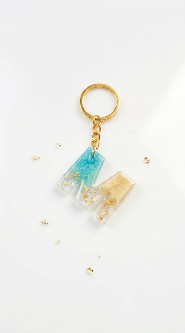 Resin Alphabet Keychain
