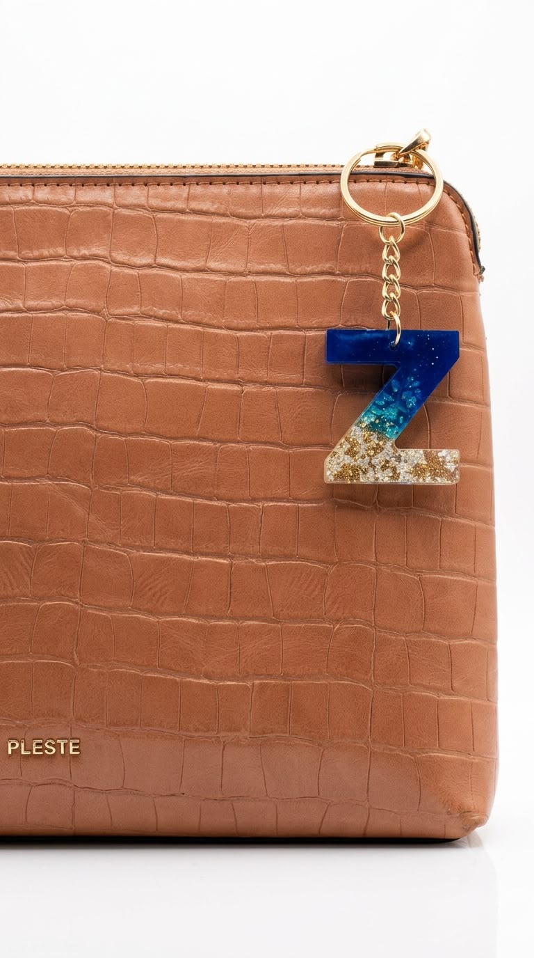 Resin Alphabet Keychain