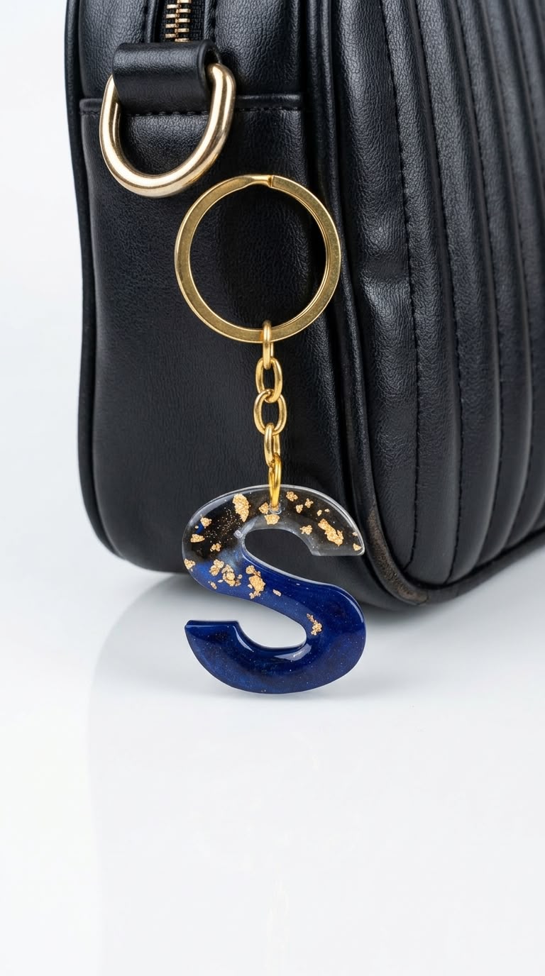 Resin Alphabet Keychain