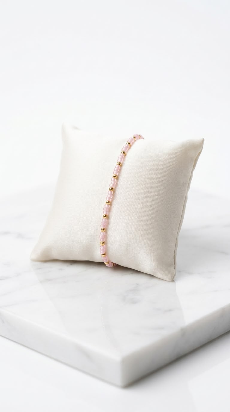 Beaded Bracelet With Golden Touch [Adjustable]