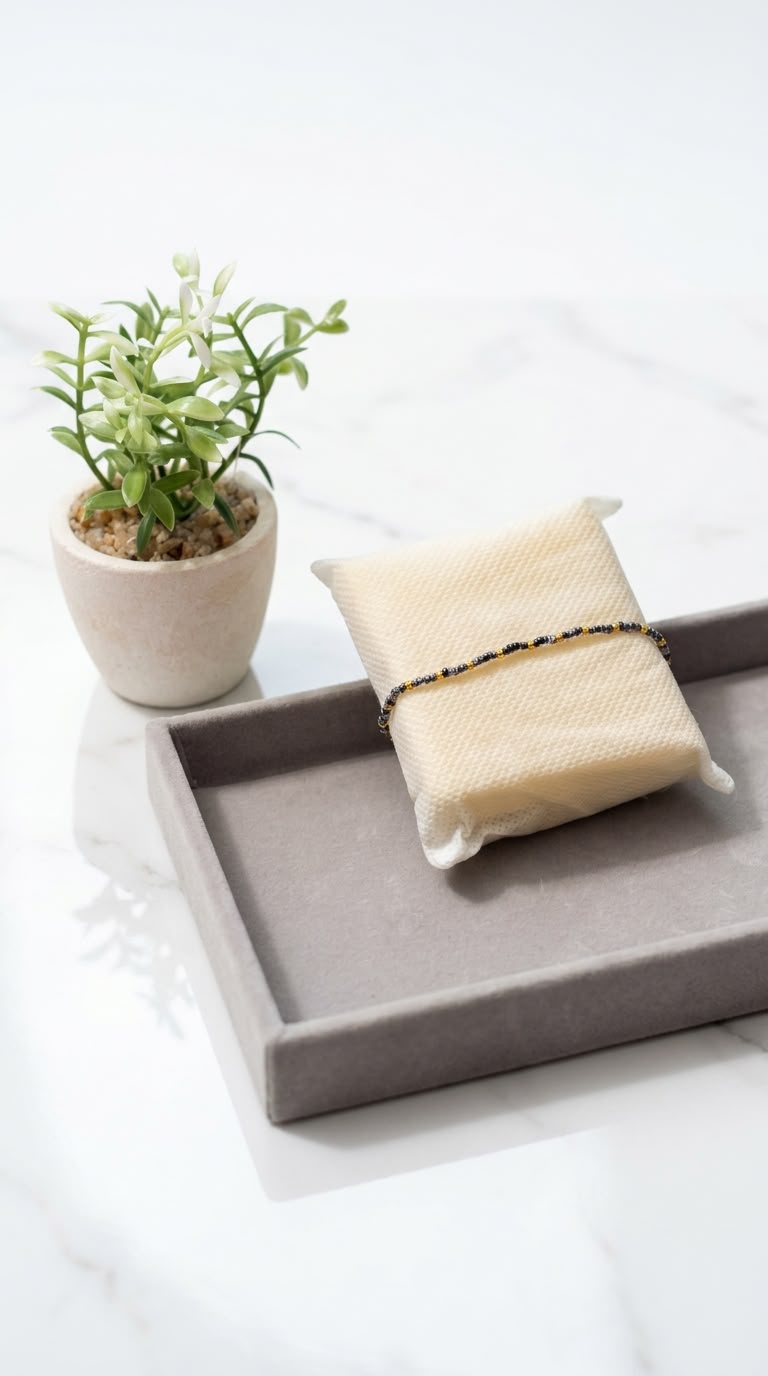 Beaded Bracelet With Golden Touch [Adjustable]